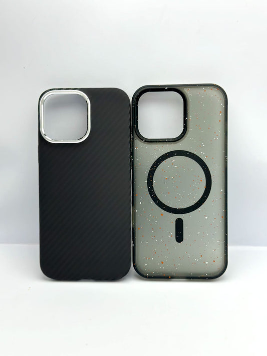 Black Wave Carbon Case + Splash Ink Matt Magsafe Case for iphone